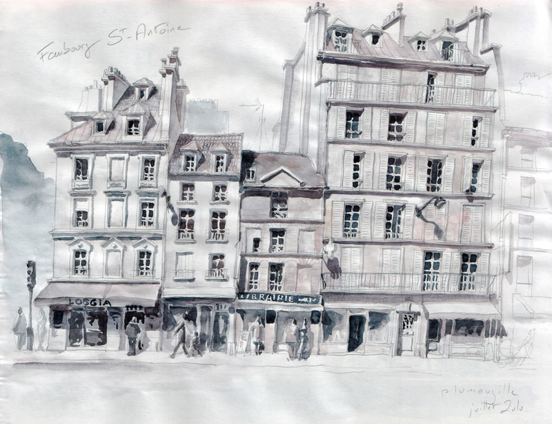Esquisse - Rue Saint-Antoine - Paris - © Jean-Marc Plumauzille, 2010