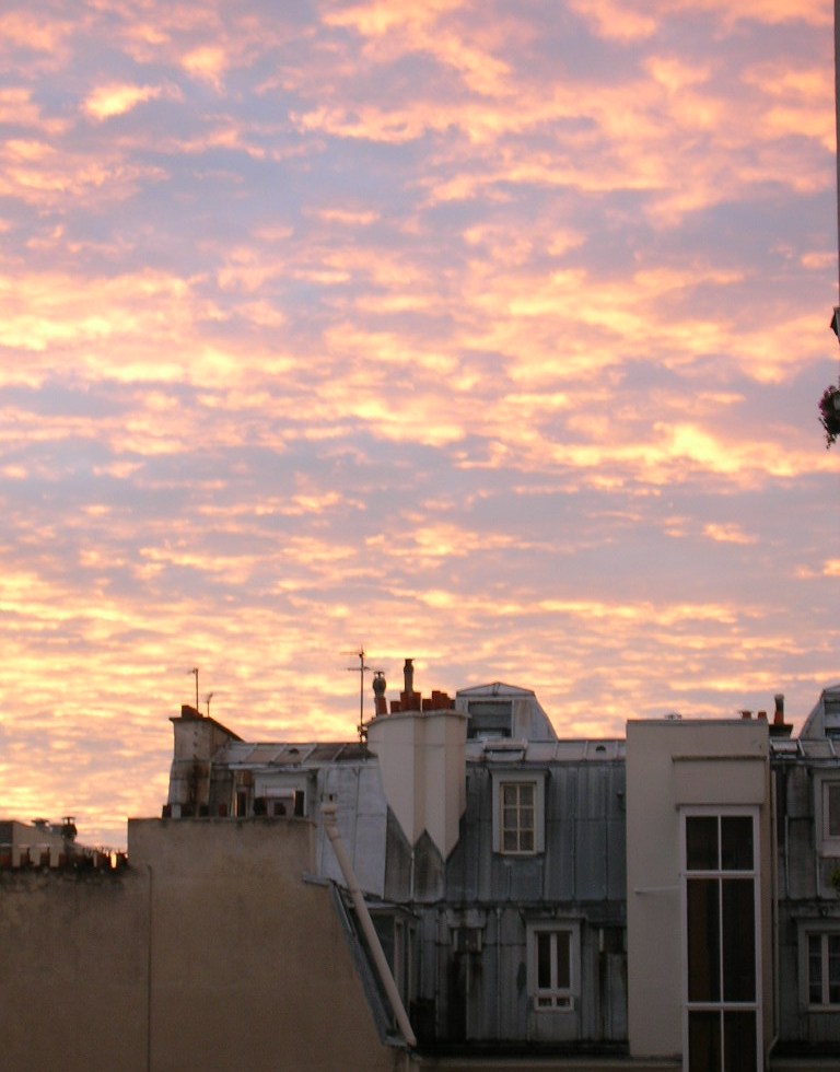 Toits dans le 13ème arrondissement : coucher de soleil