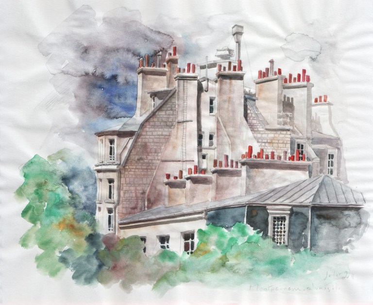 esquisse - Montparnasse - crayon et aquarelle