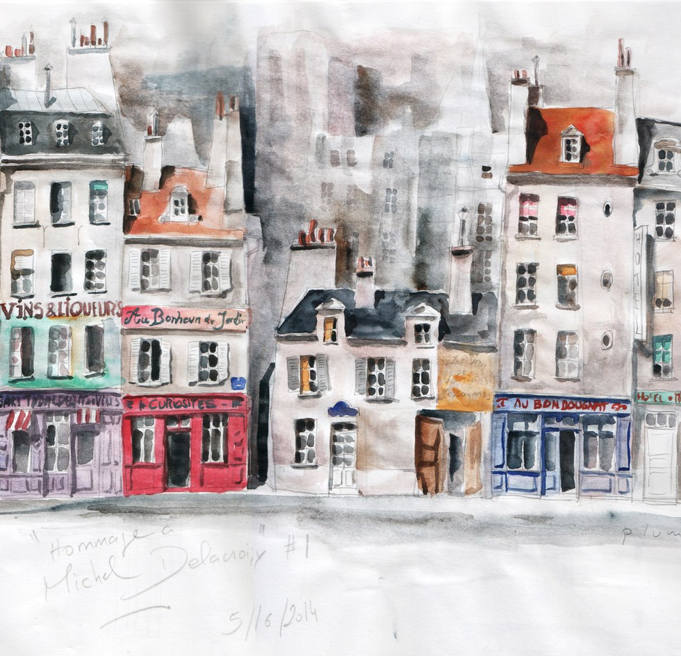 Aquarelle : hommage à Michel Delacroix