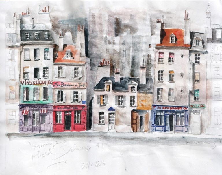 Aquarelle : hommage à Michel Delacroix