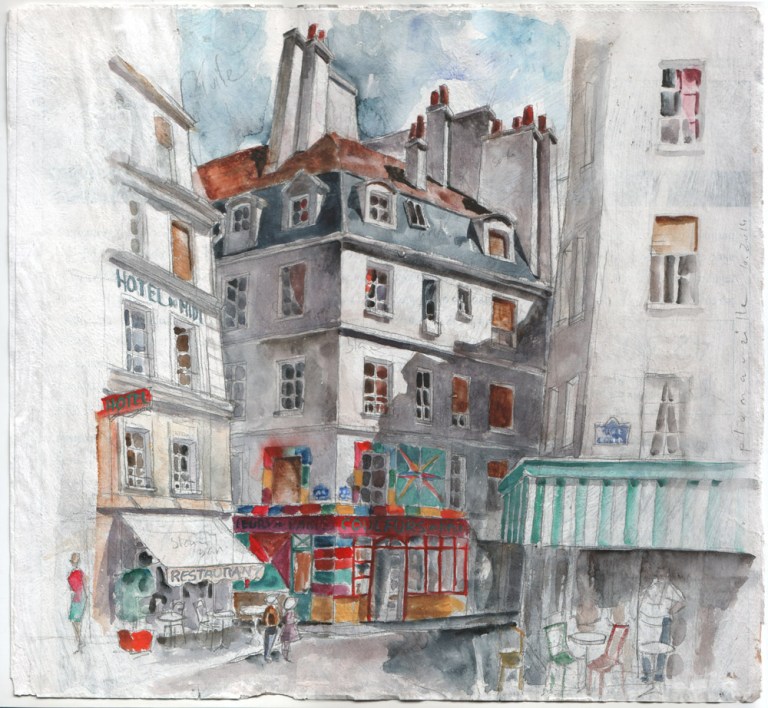 Aquarelle d'après une photo de John d'Orbigny Immobilier