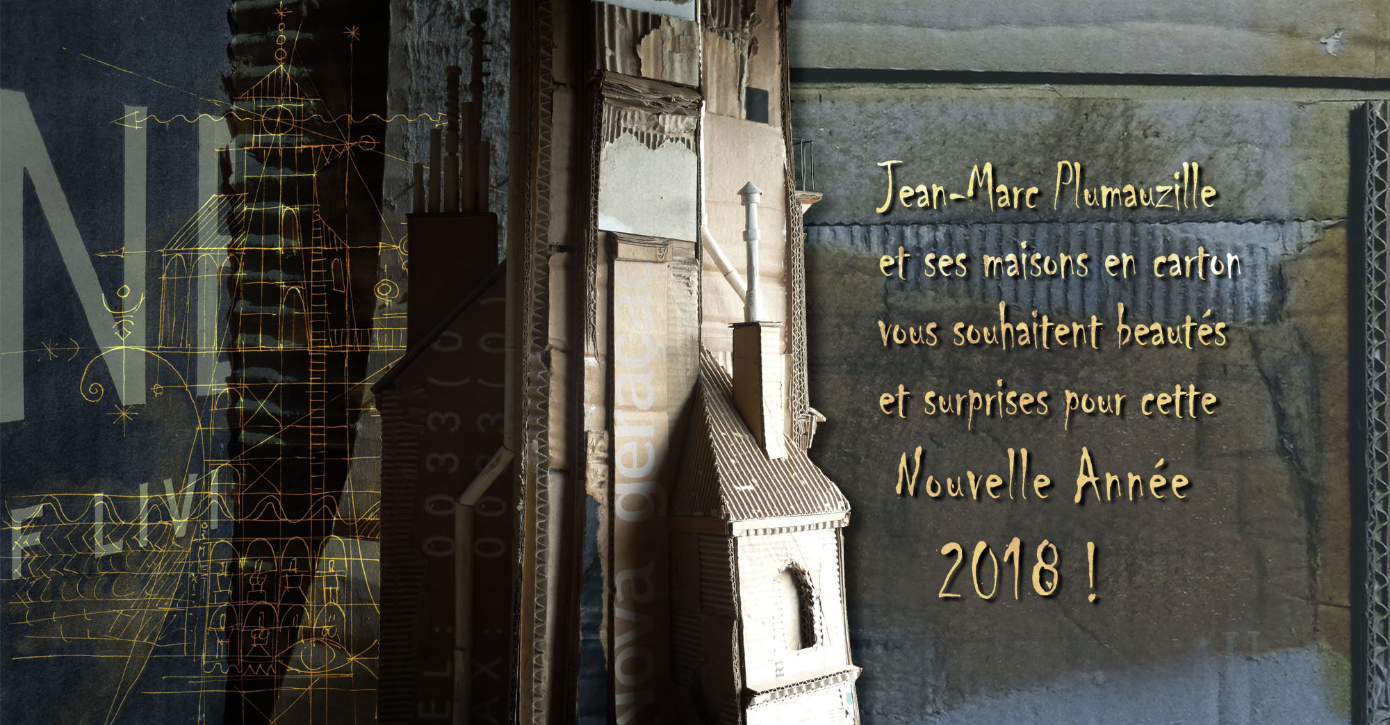 carte voeux 2018 © Jean-Marc Plumauzille - La Maison de Carton
