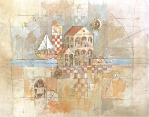 Casa Felice, encre et acrylique sur papier © 2021 Jean-Marc Plumauzille