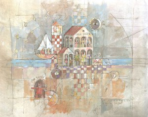 Casa Felice, encre et acrylique sur papier © 2021 Jean-Marc Plumauzille