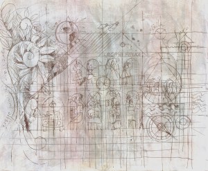 Casa Felice, encre et acrylique sur papier © 2021 Jean-Marc Plumauzille