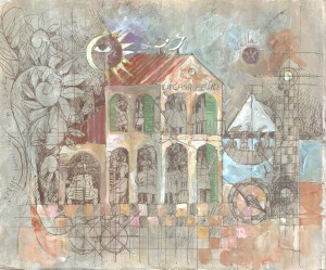 Casa Felice, encre et acrylique sur papier © 2021 Jean-Marc Plumauzille