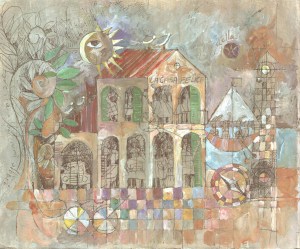 Casa Felice, encre et acrylique sur papier © 2021 Jean-Marc Plumauzille