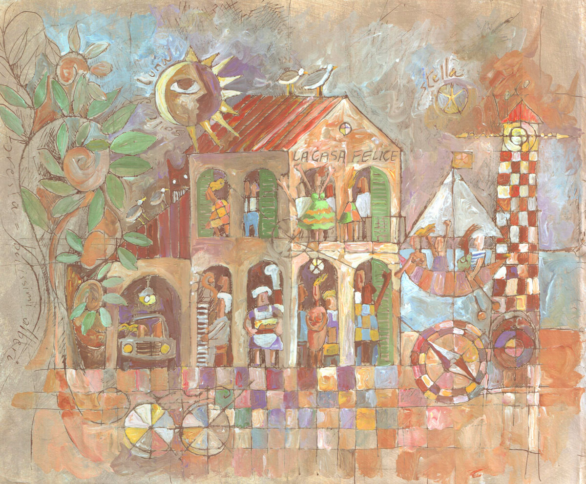 Casa Felice, encre et acrylique sur papier © 2021 Jean-Marc Plumauzille